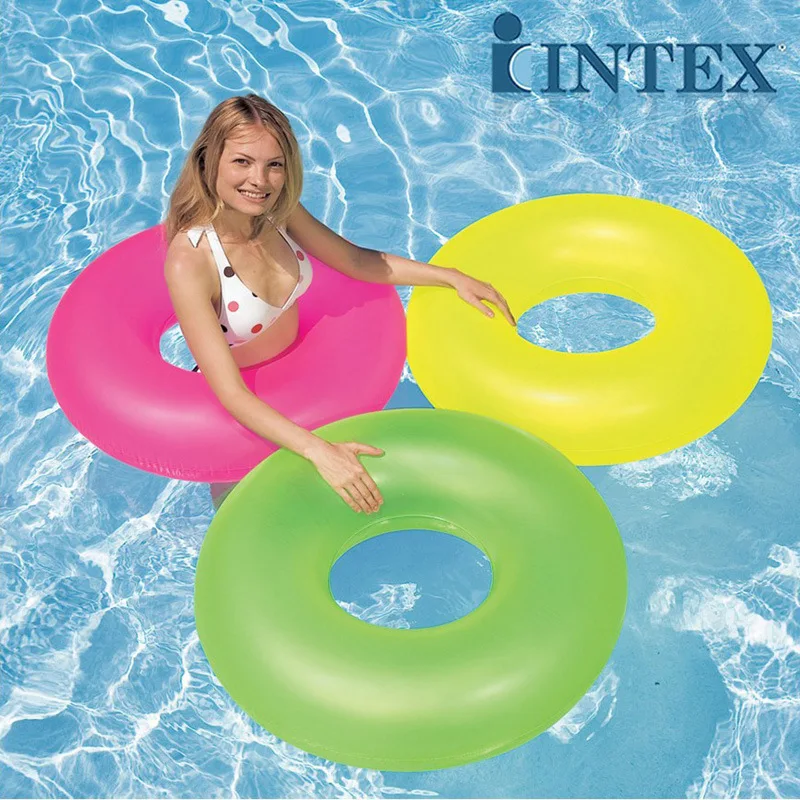 INTEX 59262 NEON FROST TUBES Adult Inflatable Swimming Ring Swimming Circle Swimming Pool Life Buoy
