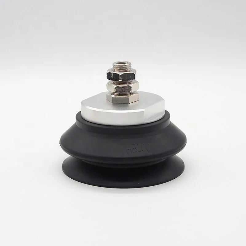 Industrial high tensile HB100 HB125 Silicone rubber vacuum bellows suction cup