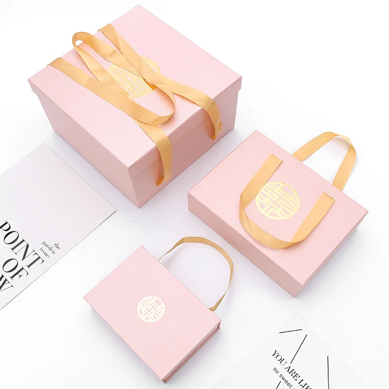 China Suppliers Retail Custom Logo Printed Cosmetic Packaging Boxes Paper Magnetic Gift Box With Ribbon