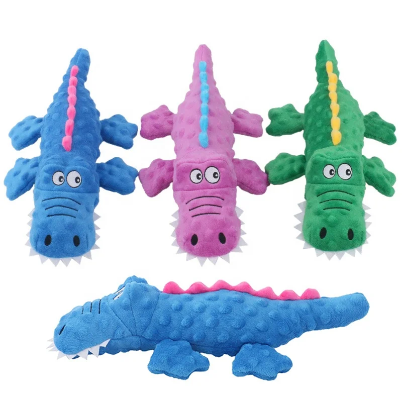 New Arrival Durable Crocodile Squeaky Chew Toy for Big Dogs Plush Pet Toys