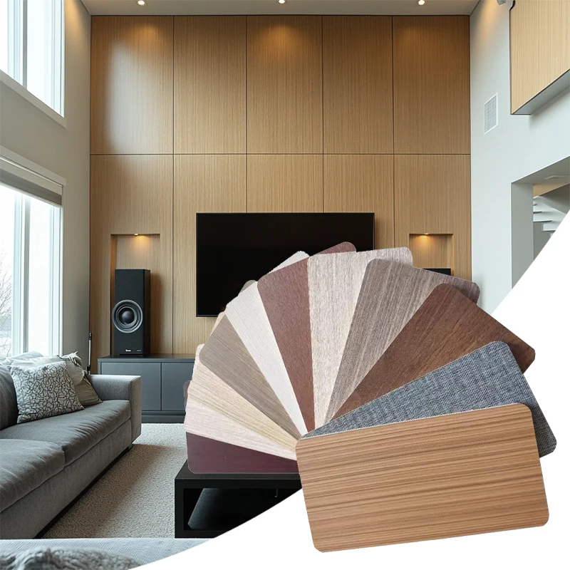 Best Selling Indoor Bamboo Fiber Charcoal Wood Veneer PVC WPC Wall Panel for Home Decoration