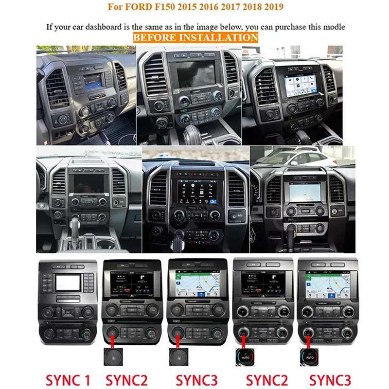 F150 Electronic Audio Player Amplifier Subwoofers GPS Navigation Head Unit WIFI Carply for Ford F 150 Tesla Style Screens Radio