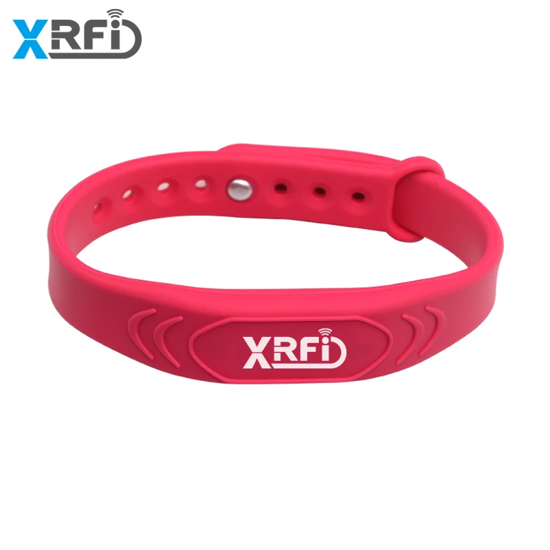 Full Color Printing Waterproof 13.56MHz Adjustable RFID NFC Silicone Wristband RFID Bracelet With QR Code
