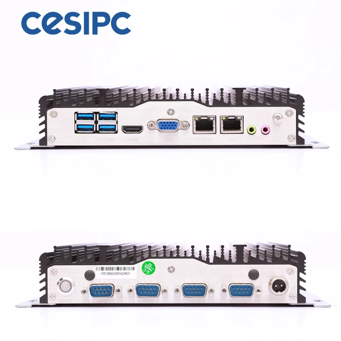 I3 CPU Fanless Industrial Embedded PC Embedded Computer 4GB DDR3 Stock Winxp/ 7/ 8/ 10/ Linux 64GB Msata SSD HD-MI+VGA I3-3217U