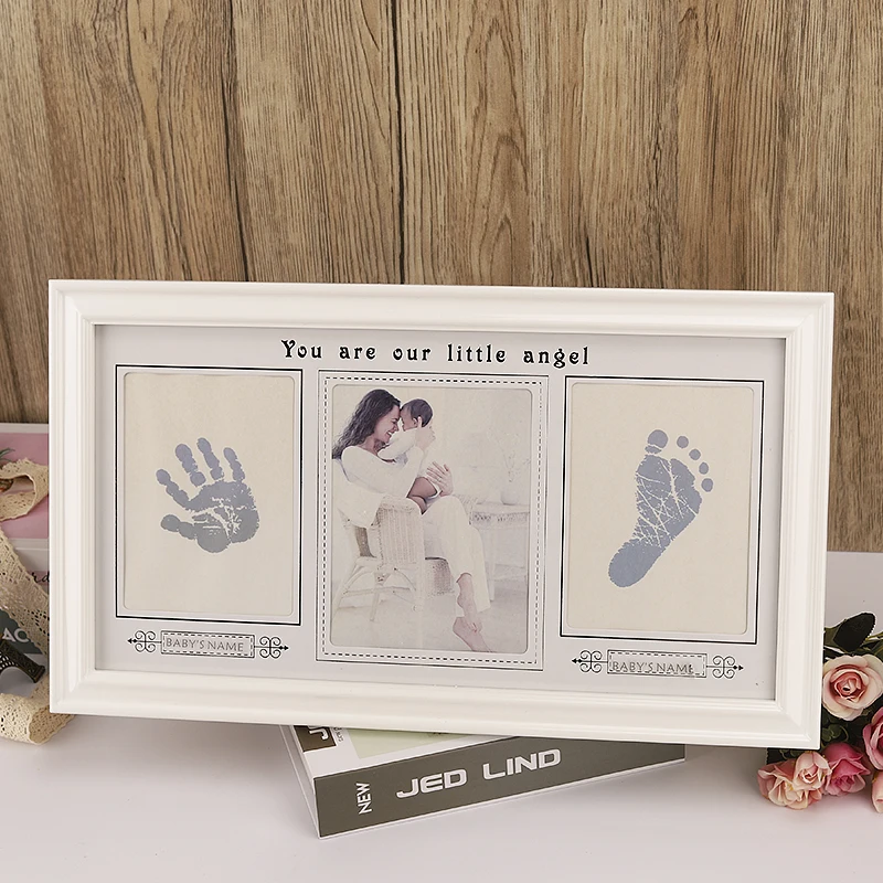 HOFINE Design Handprint Footprint Keepsake Clay Kit with Included Safe Clean-touch Ink First Year Photo Frame Hot Sale New Baby
