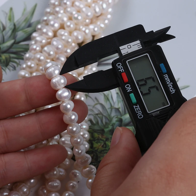 6-7mm Loose Beads Freshwater Pearl Natural Potato Shape Pearl Strands