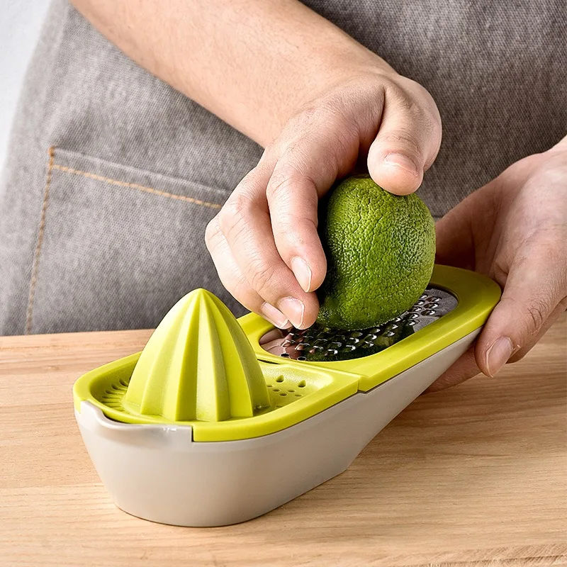 Wholesale Multi-Function Manual Grinding Juicer Fruit Gadget Lemon Squeezer Juicer Lemon Peel Wiper 2-In-1
