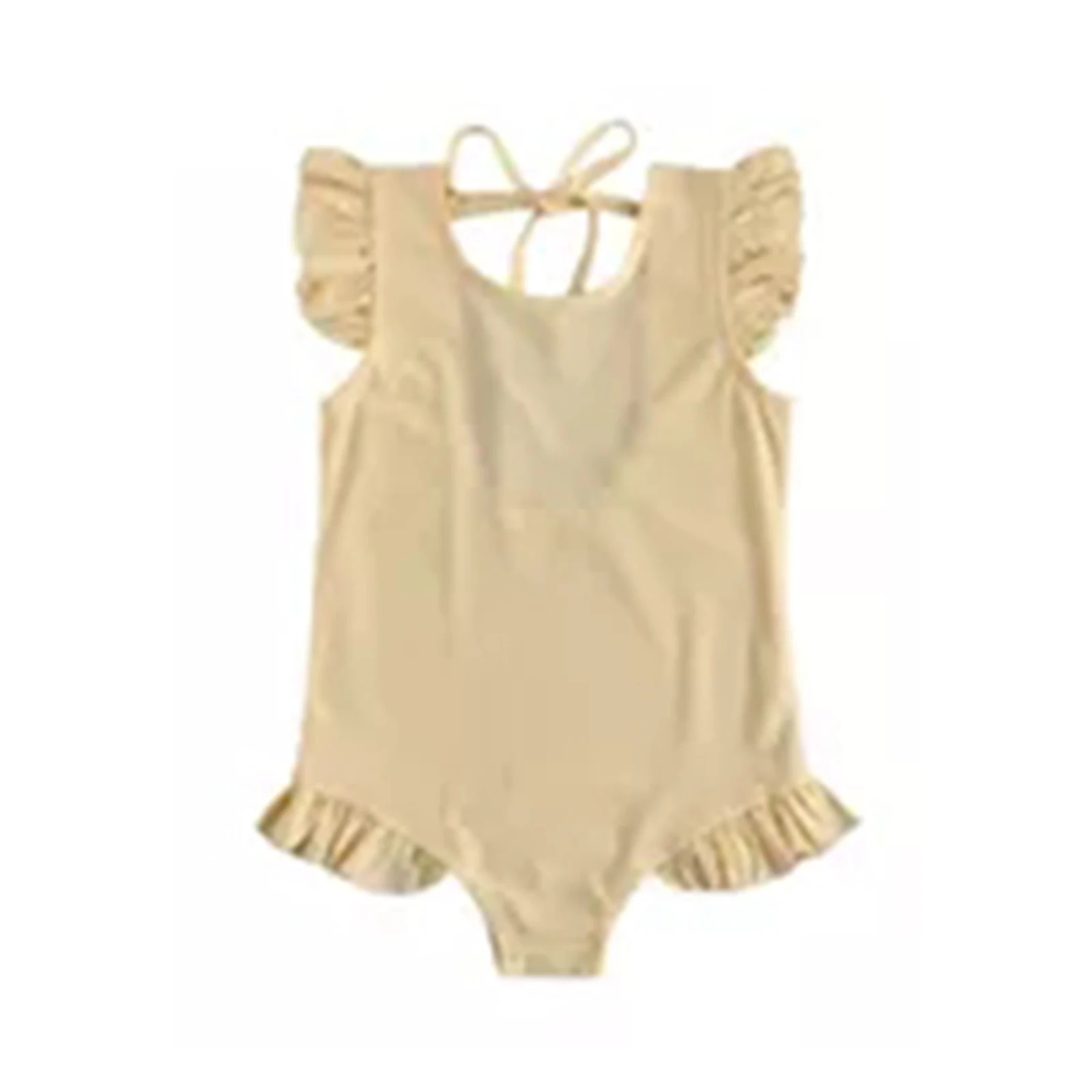 Custom Girls Quick Dry Swimsuit Kids One Piece Swimwear Ruffle Edge Bathing Suit Summer Beach Bikini Swimwear Beachwear