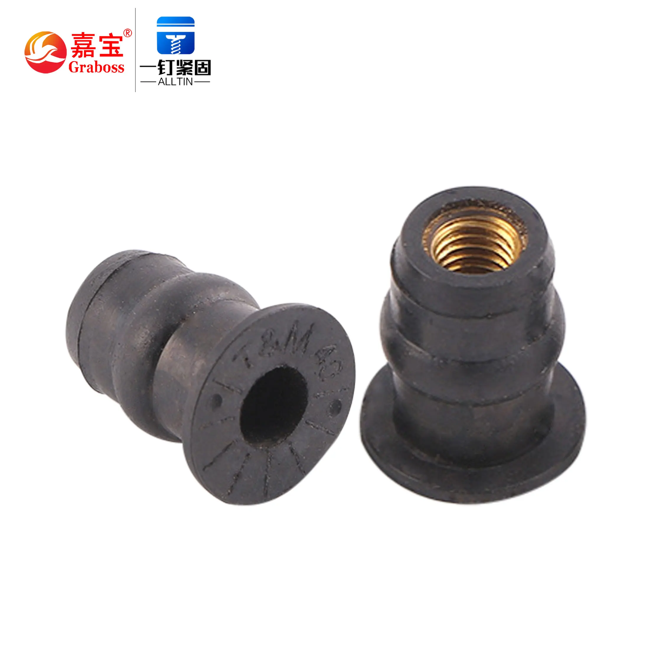 Hardware Fasteners Brass Nut Supply EPDM Rubber Nut 10-32 M5 Motorcycle Modified Windshield Brass Nut Support Custom