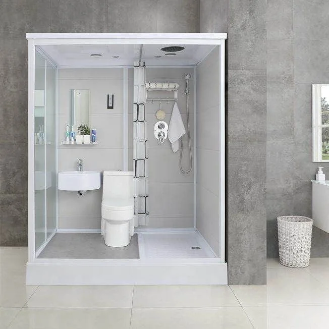 
white ABS toilet shower cabin sink combo 