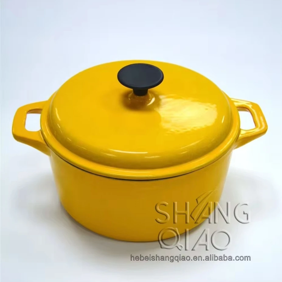 7 inch enameled casserole pot round dutch oven with lid enamel coated premium cast iron stewing pot 18 cm cast iron braise pot