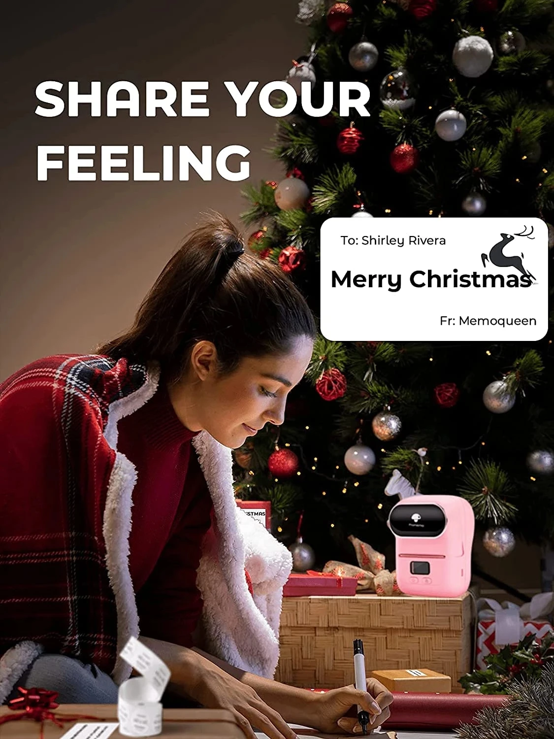 Phomemo M110 Mini Thermal BT Adhesive 203dpi Label Printer Portable Label Maker Inkless Printer Pocket Printer