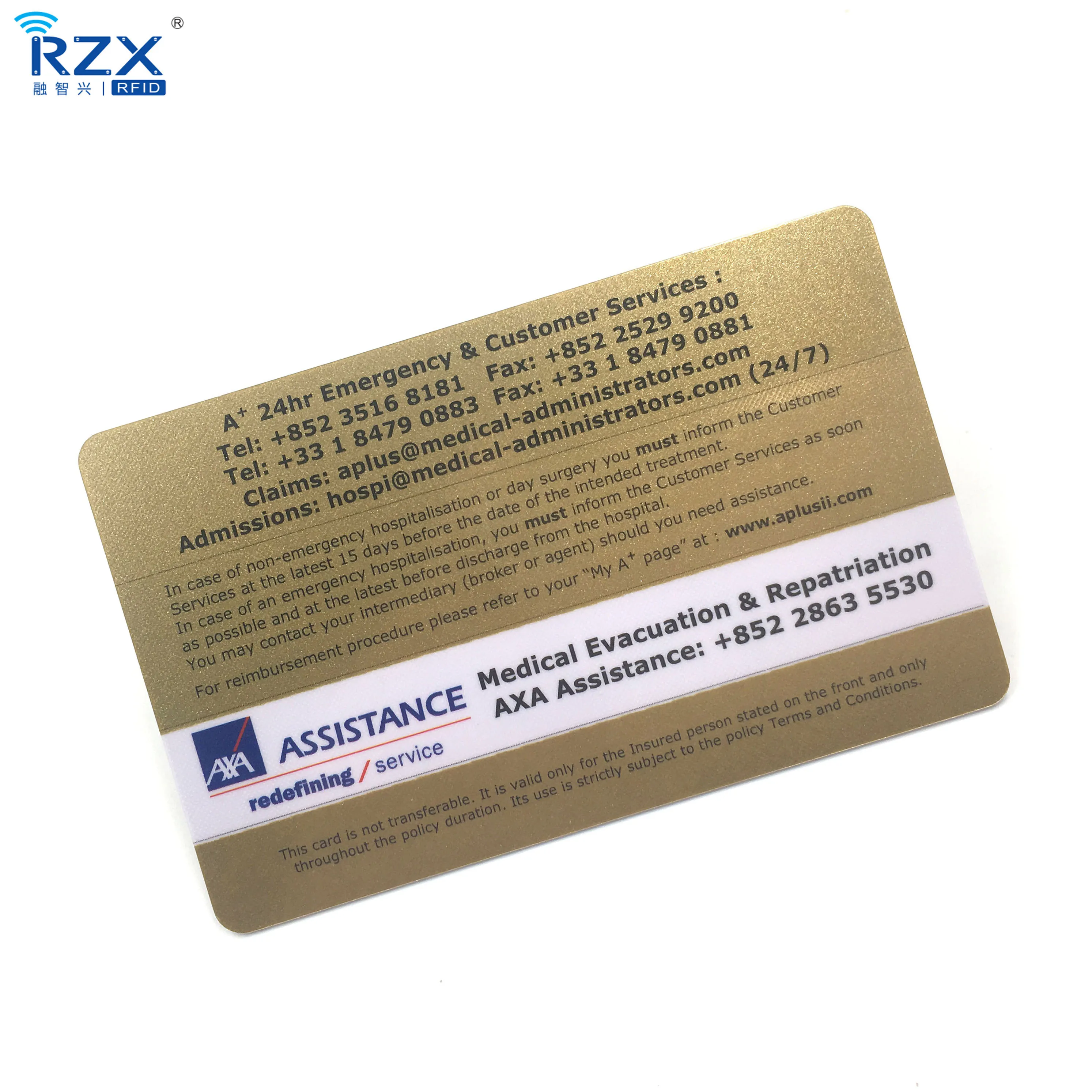 Customized Gold/Silver Stamping Plastic Card VIP Card Custom logo PVC Card