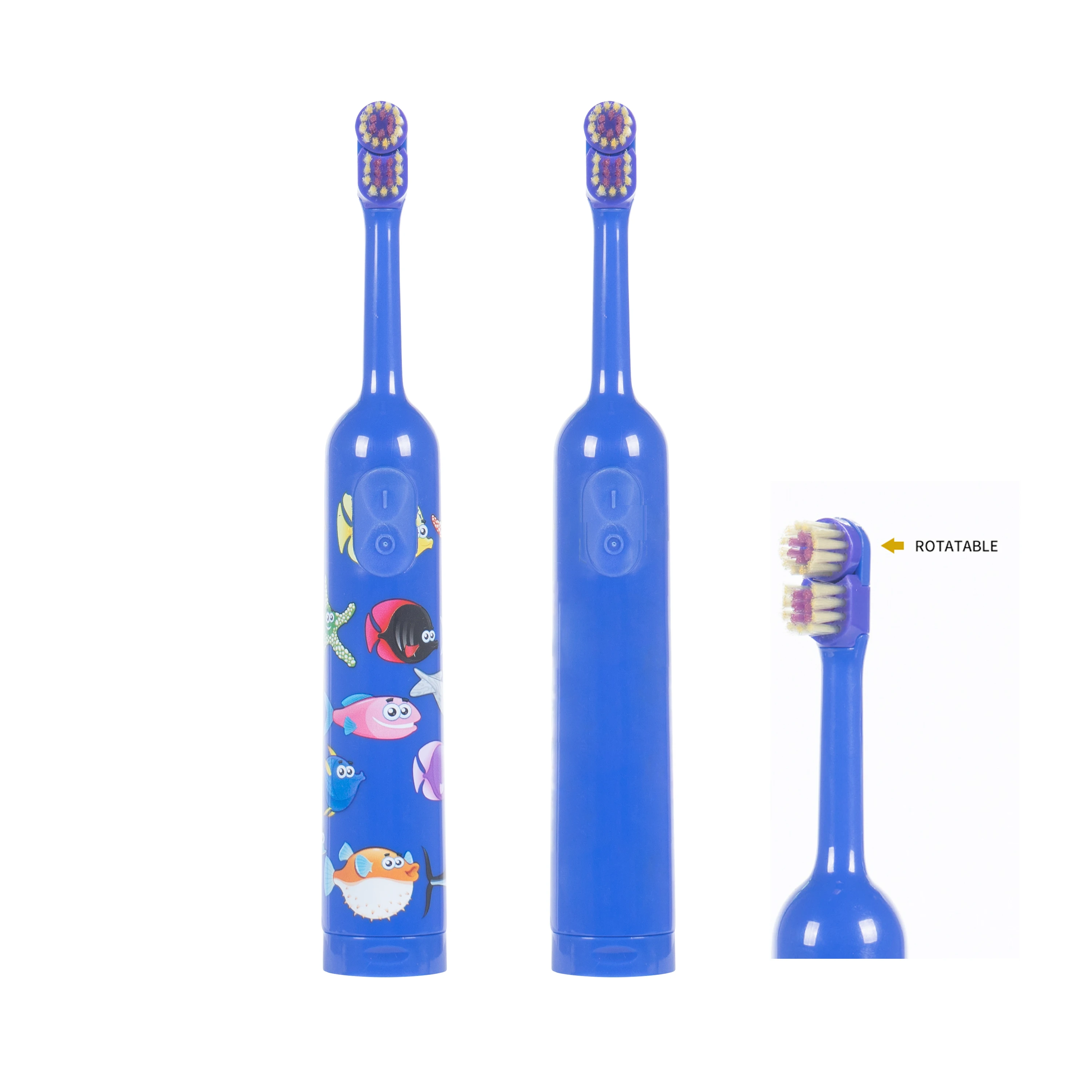 High Quality Battery Powered Rounded Head Kids rotary Electric Toothbrush For Children Oral Care