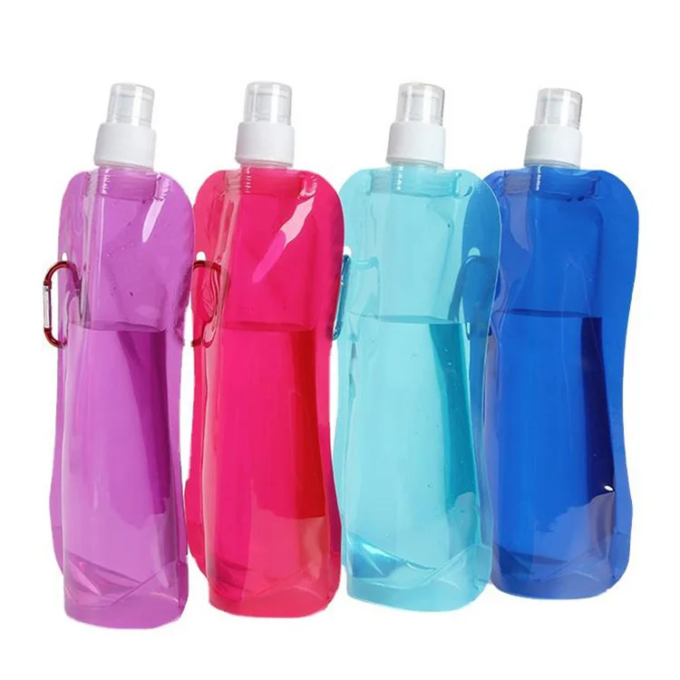 Factory Wholesale Custom Lightweight Leak Proof Foldable Drinking Water Bottle Collapsible Water Pouch for Filter Straw