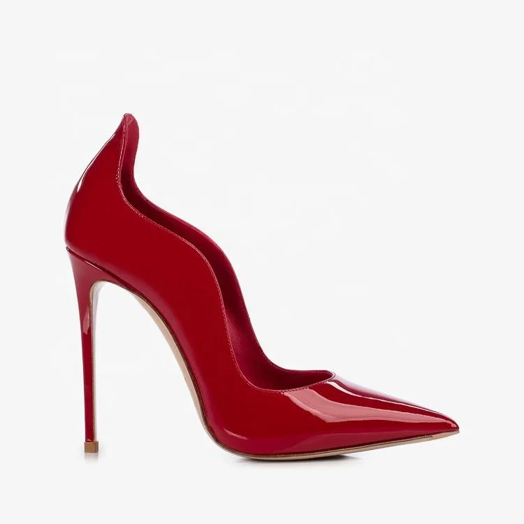 Red Patent Leather fashion 10cm pencil Ladies high Heels Shoes women manufacturer