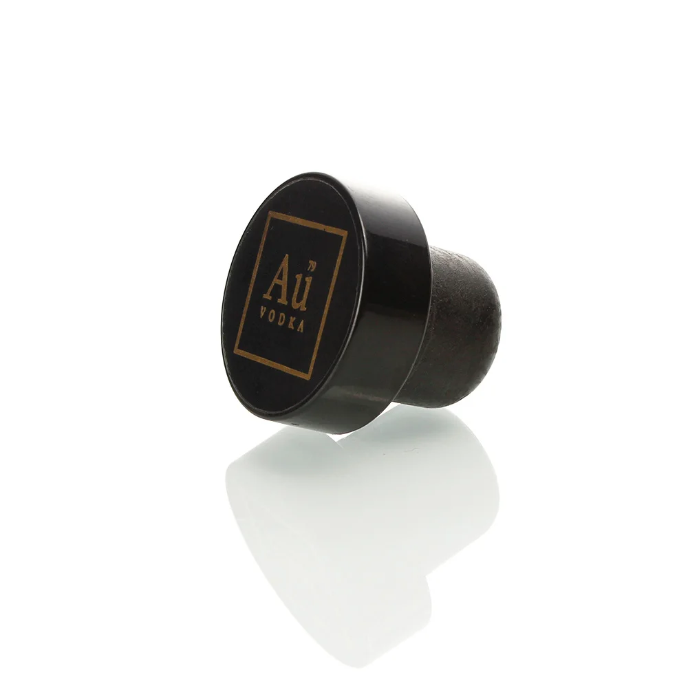 LIQUORPAC 19.5mm 21.5mm Zamak Metal Wooden Luxury Synthetic Cork Stopper Top T-Shape Portable Disposable Vodka Liquor Bottle