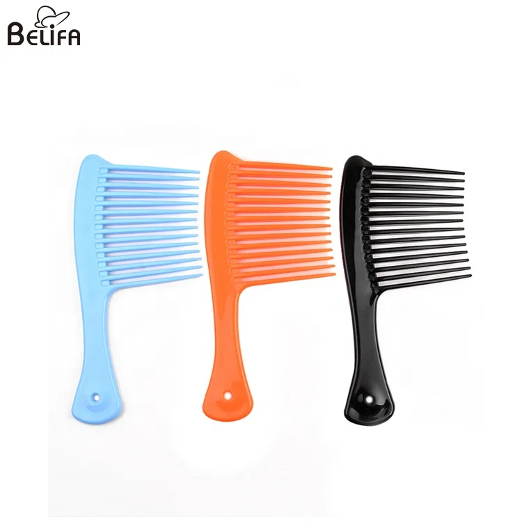 Private label hair slon large plastic long wide tooth teeth hair comb