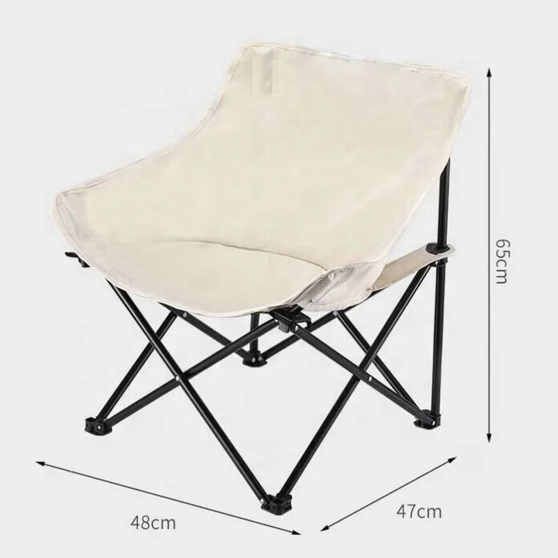 Outdoor Small Folding Metal Light Weight 600D  Oxford Cloth Adult Picnic Fishing Camping Beach Moon Chair