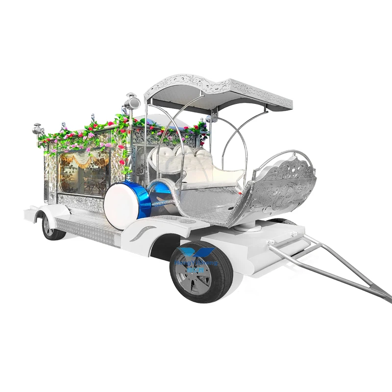 Hot sale silver Funeral chariot in South america Luxury Horse Drawn carriage Funeral hearse for Funeral Ceremony