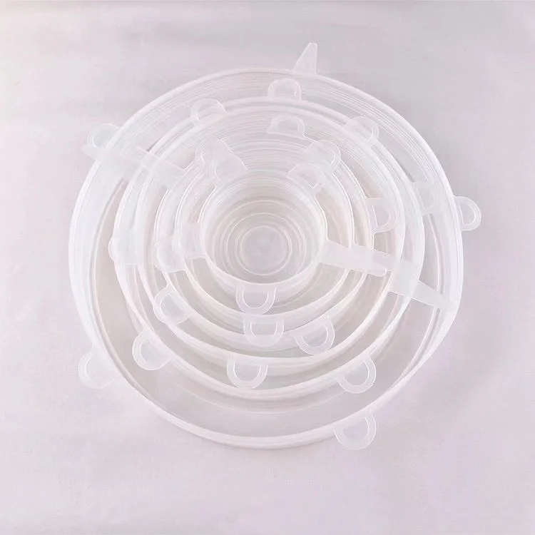 6 шт./компл. пищевой силикон эластичный многоразовые еда чаша-контейнер для косметики контейнер силиконовая крышка