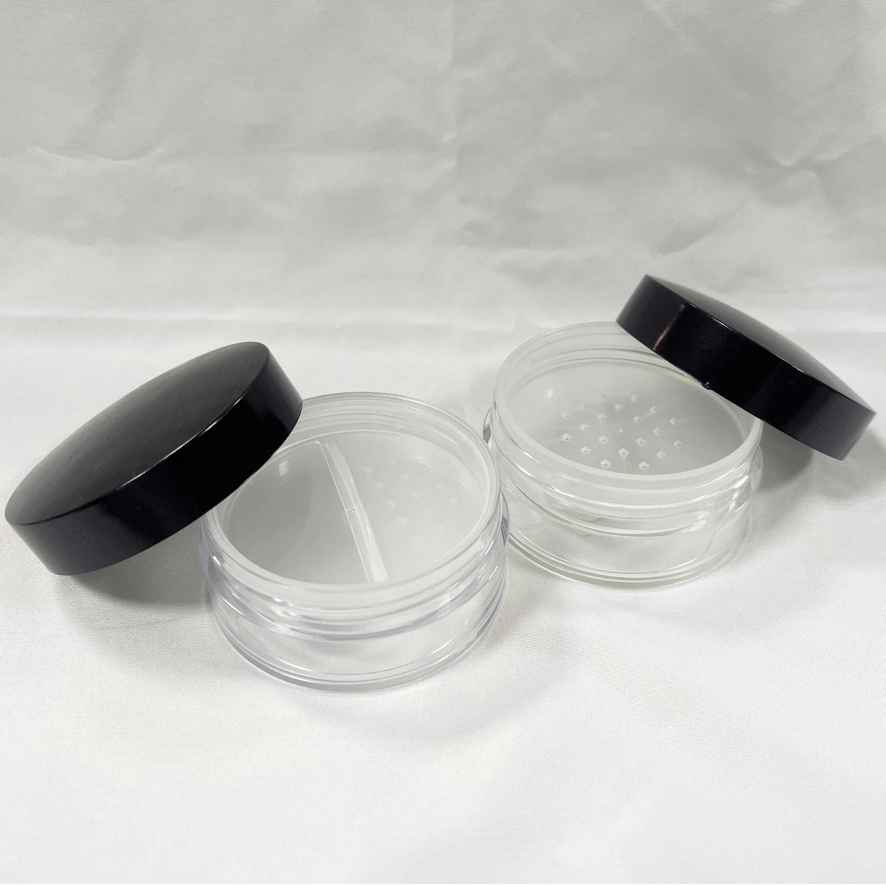 Custom Cosmetic Packaging Loose Powder Jar Plastic Empty Loose Powder Jar Container With Sifter