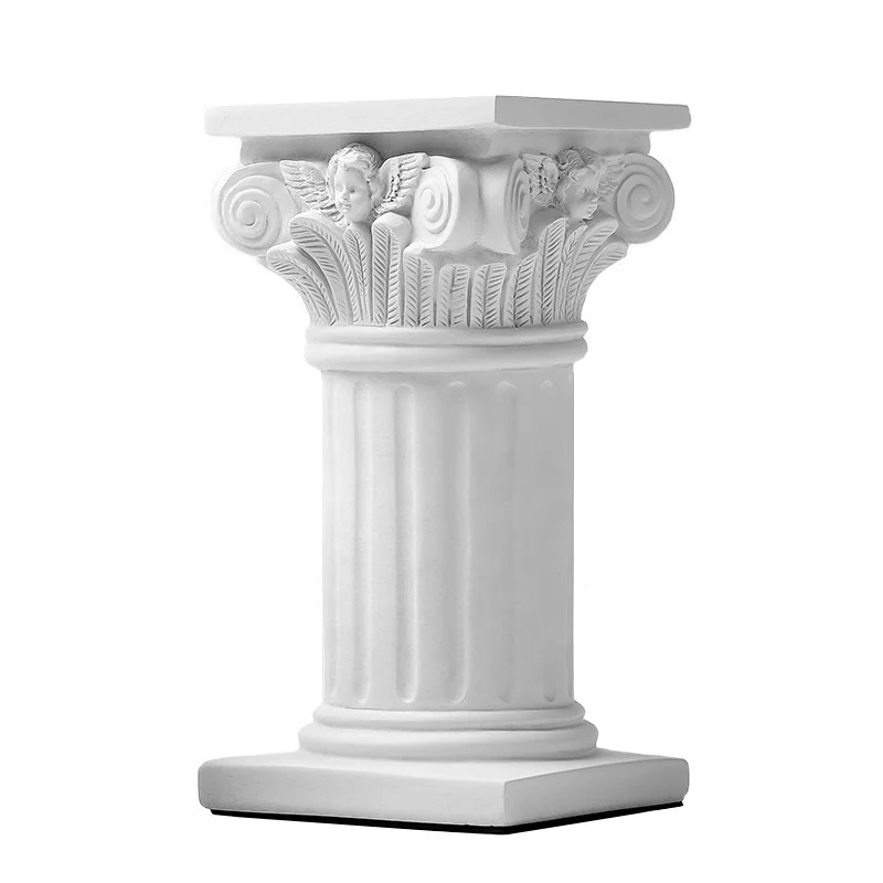 Professional custom white granite column outdoor granite pillar building roman gate round pillar design white marble column