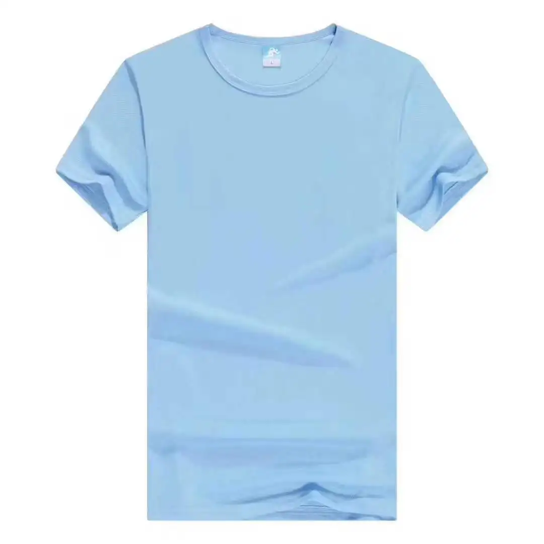 High quality 11 colors solid 170 grams Polyester T-Shirt blank Plain blank men and women quick dry Custom OEM T- Shirts