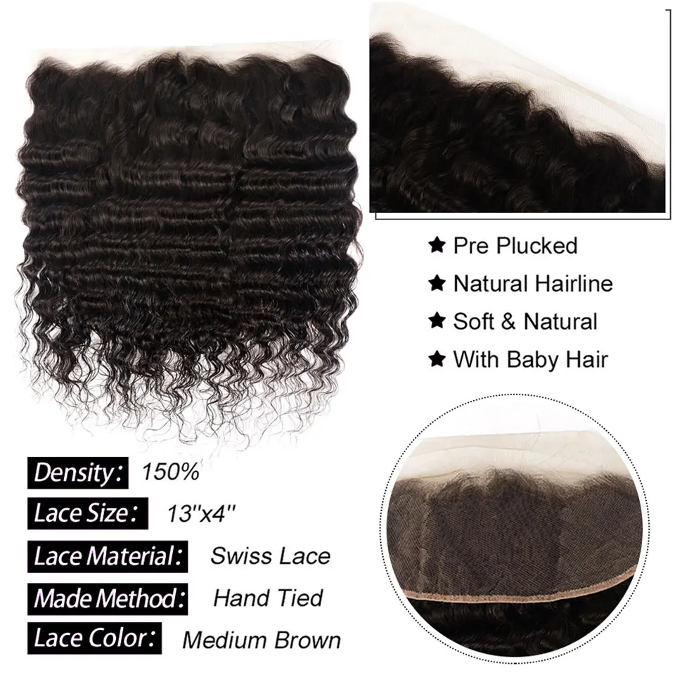 13X6 Hd Lace Frontal Deep Wave,Lace Frontale Hd Transparent,Hd Lace Frontal Closure With Baby Hair