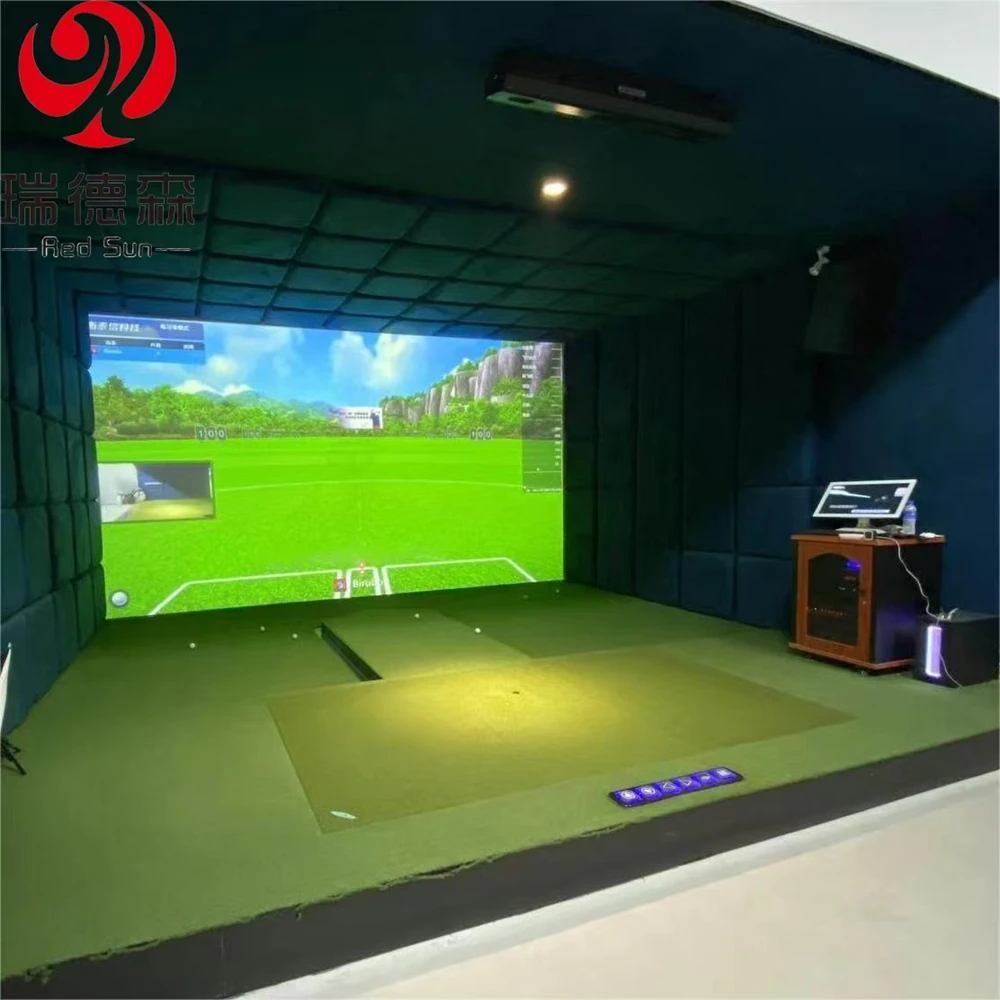 China Luxury Professional Indoor Entertainment Golf Simulator With Projector Screen