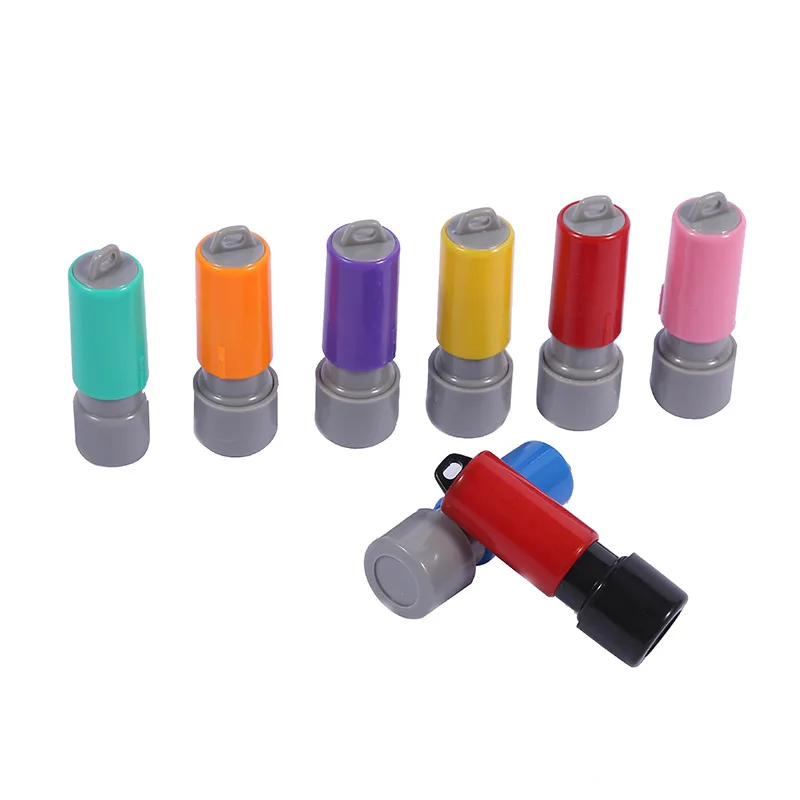 Atomic Seal Shell Material factory sale colorful keychain toy flash rubber 10mm HA09 self inking stamp