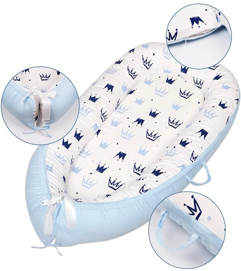 CPC ASTM CPSIA Certified portable soft washable baby nest bed, infant bedside crib, bedside bassinet baby nest co-sleeper in bed