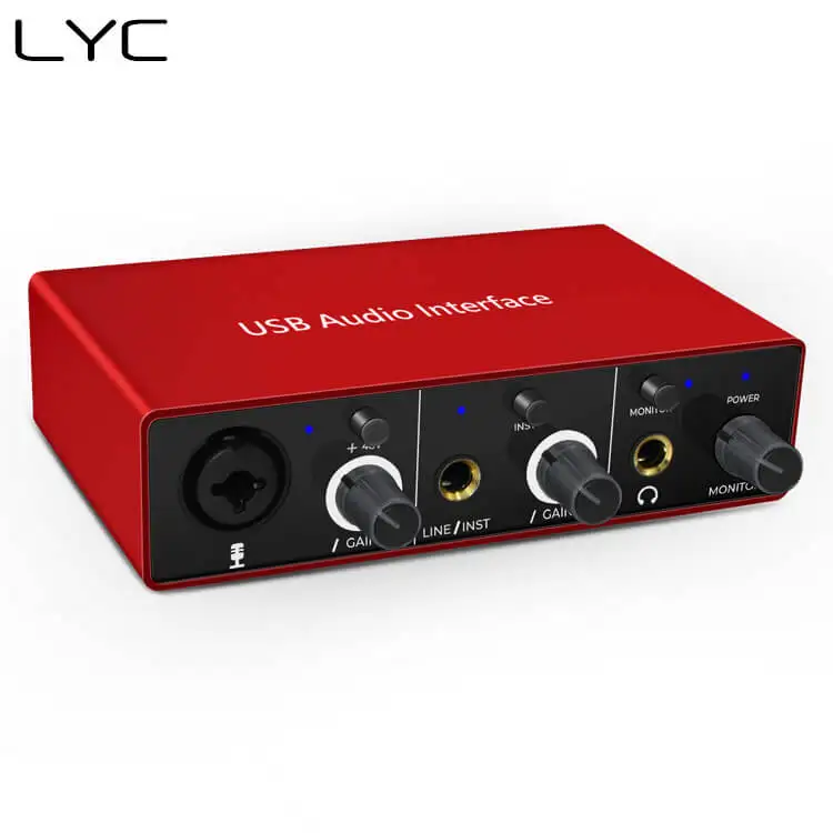 LYC Профессиональный мини Регулируемый аудио микшер Внешний USB интерфейс Живая запись звуковая карта