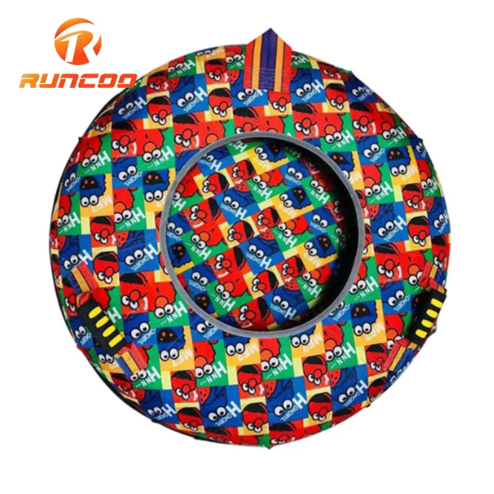 Factory wholesale inflatable snow tubes Winter sports 100 cm sledding snow tubes with heavy duty inner