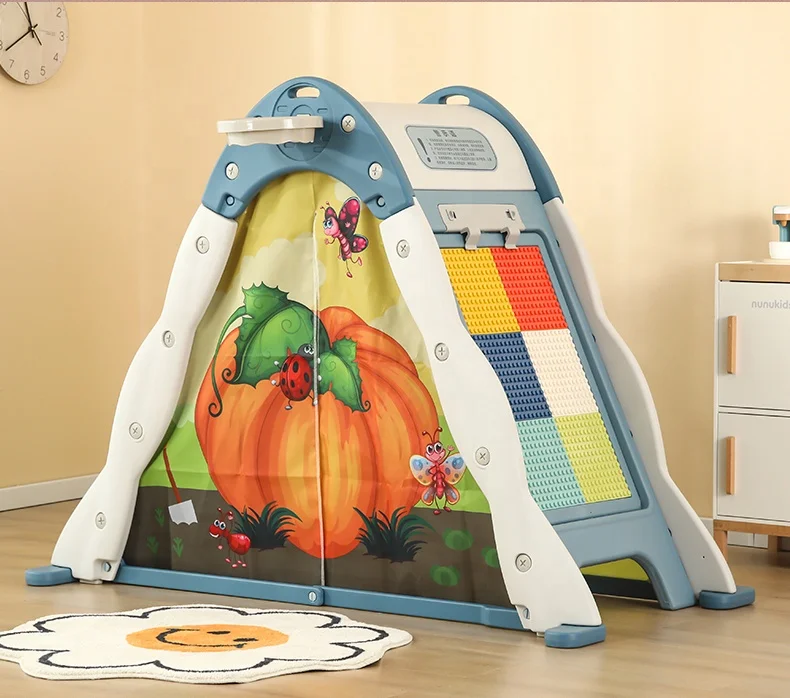 New Design Kids Multi Function Play House Set Indoor Folding Toy Tent Drawing Board With Climbing Wall Game