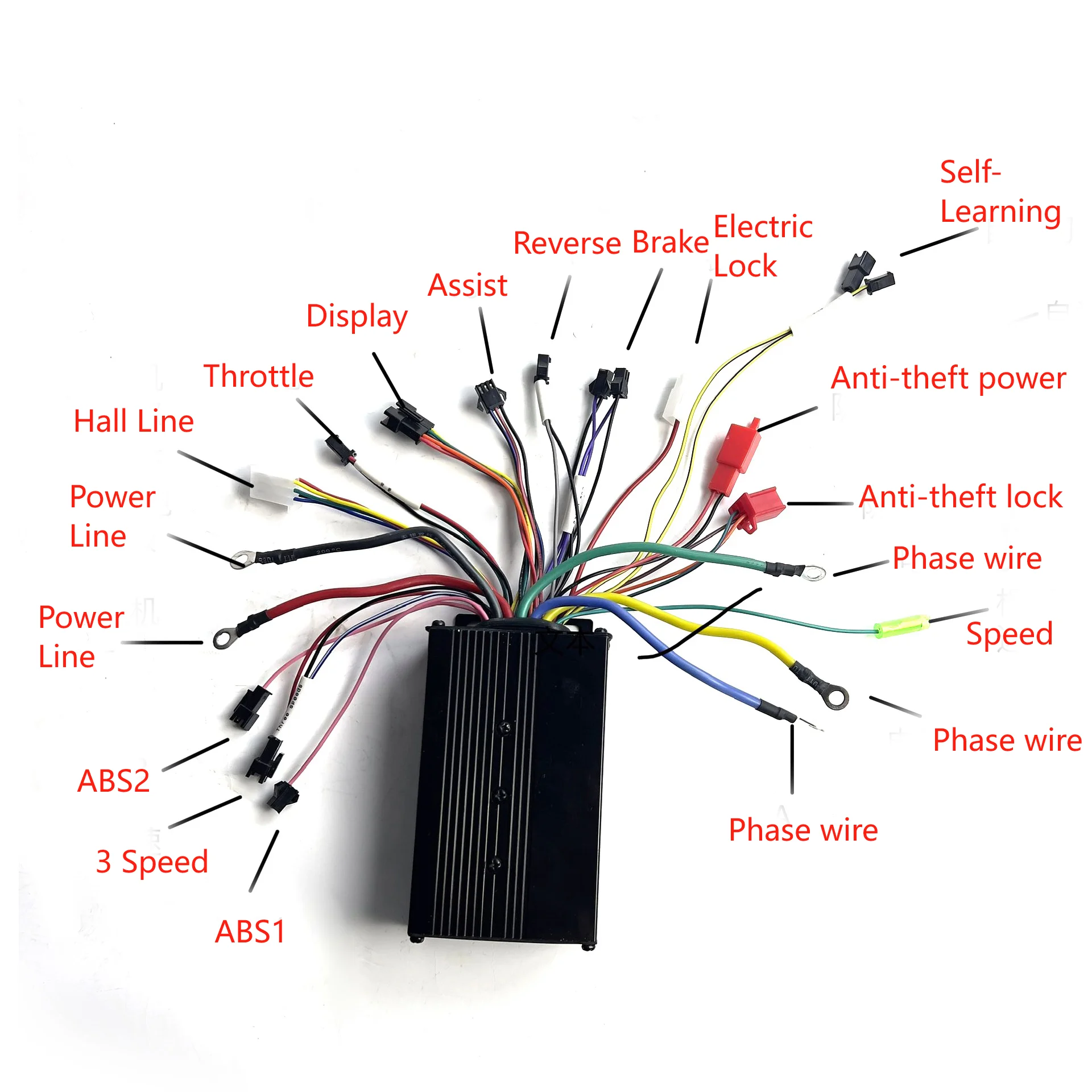 36V 72V 50A Hub Motor Controller with LCD Display for Electric Scooter