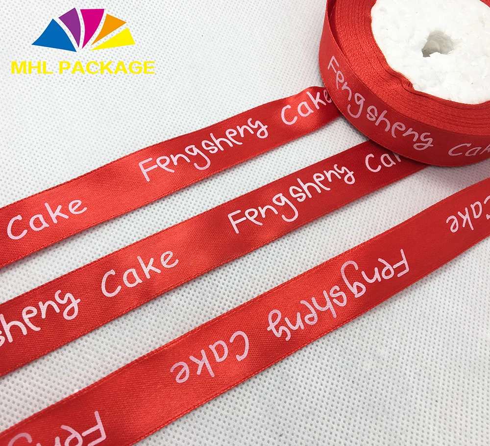 
1 ROLL custom printed logo gift package polyester satin ribbon 
