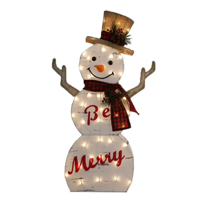 2022 Hot Sale 37in 50L Foldable Christmas Snowman Led Light Ornament For Christmas Festival