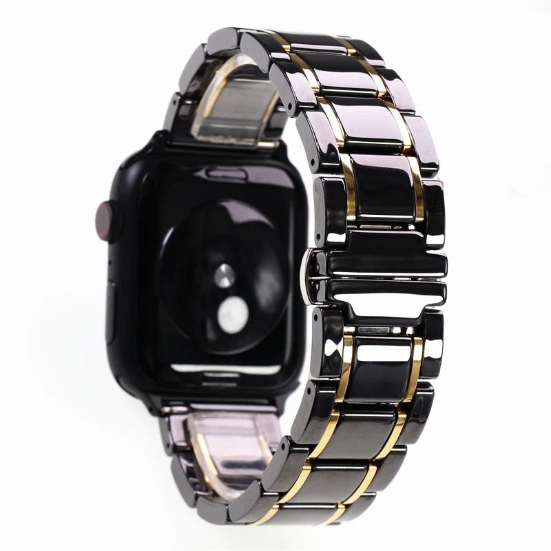 
Ремешок для Apple Iwatch 3 4 5, сменный Браслет из нержавеющей стали и керамики, 38 40 44 42 мм 