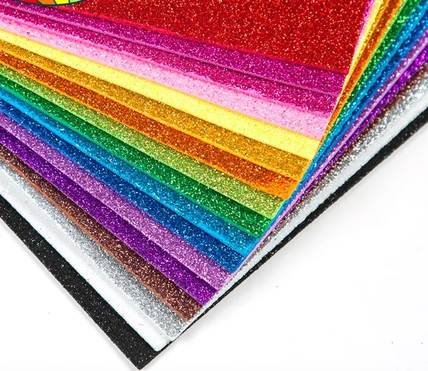 Glitter Sponge Paper EVA Foam Paper Sheets Kindergarten DIY Handcraft Paper