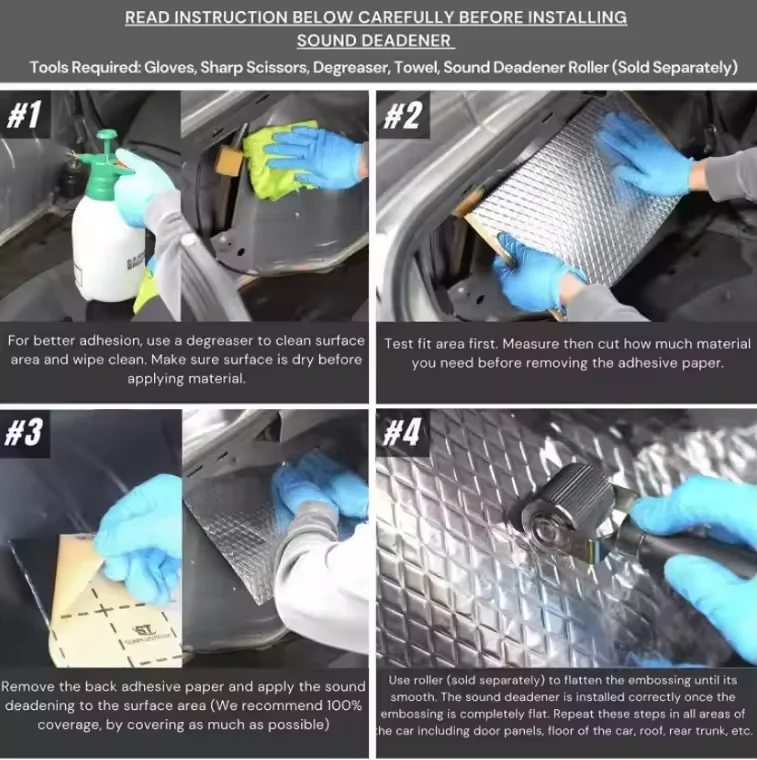 Multi-Use Durable Weatherproof Non-Adhesive High Temperature Puncture-Resistant Damping Sheet for Car