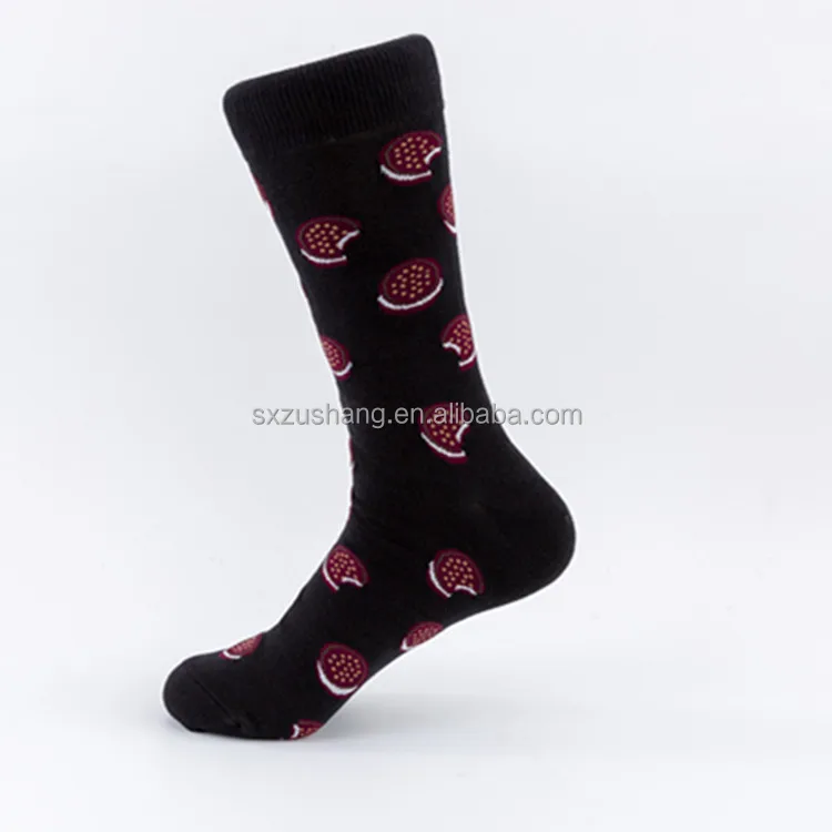 Custom Mens jacquard colorful funny cute novelty cotton food fashion crazy socks
