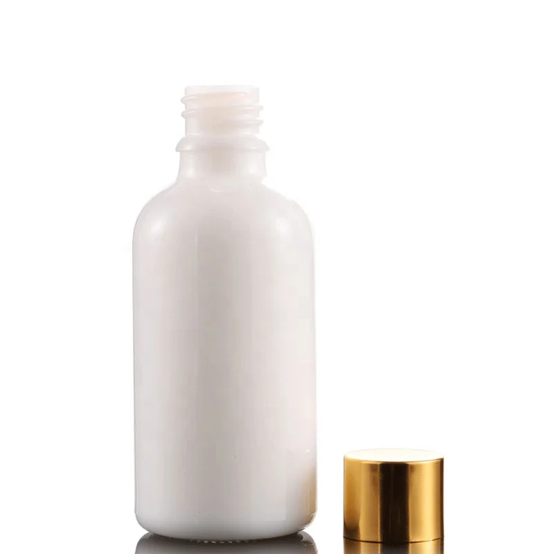 Wholesale 20 ml 30 ml 50 ml 100 ml White glass essential oil dropper bottles with gold screw cap