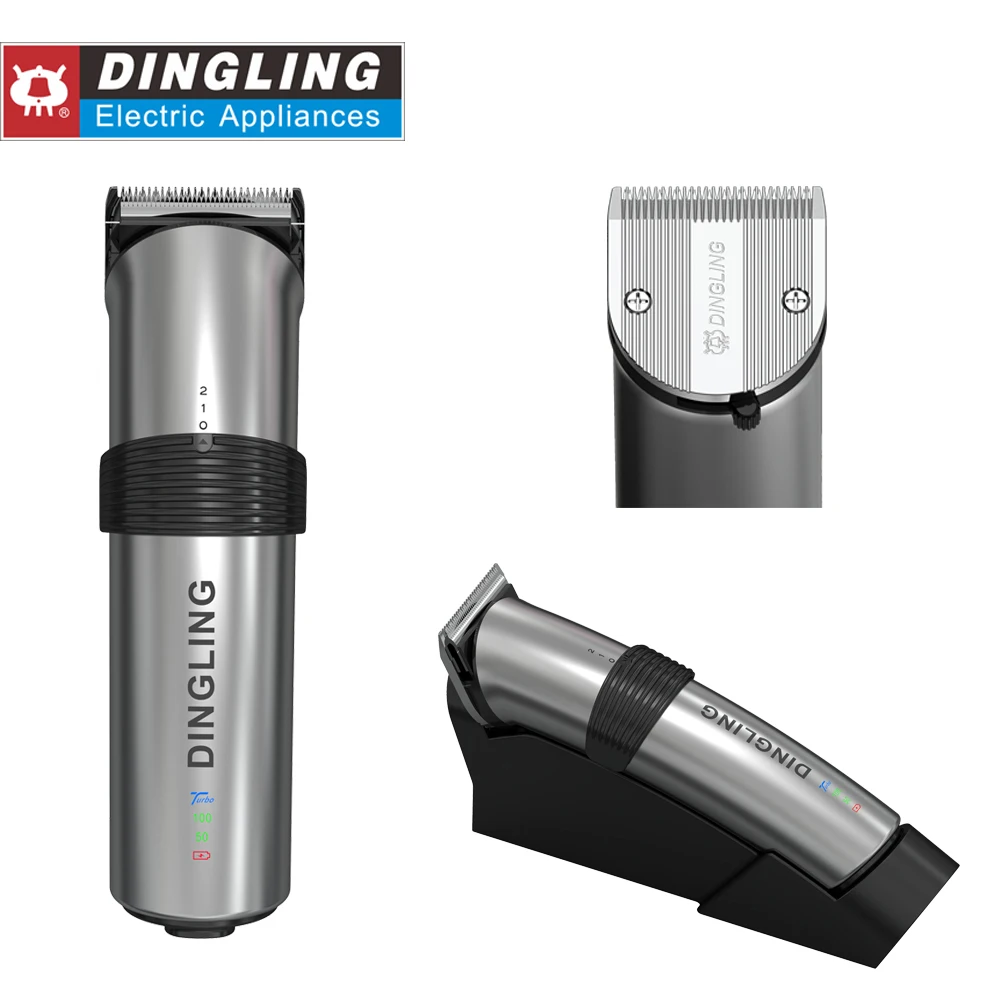 Dingling Rf-609 плюс отображения заряда батареи Поворотная лопасть Высокое качество профессии Беспроводная профессиональная машинка для стрижки волос