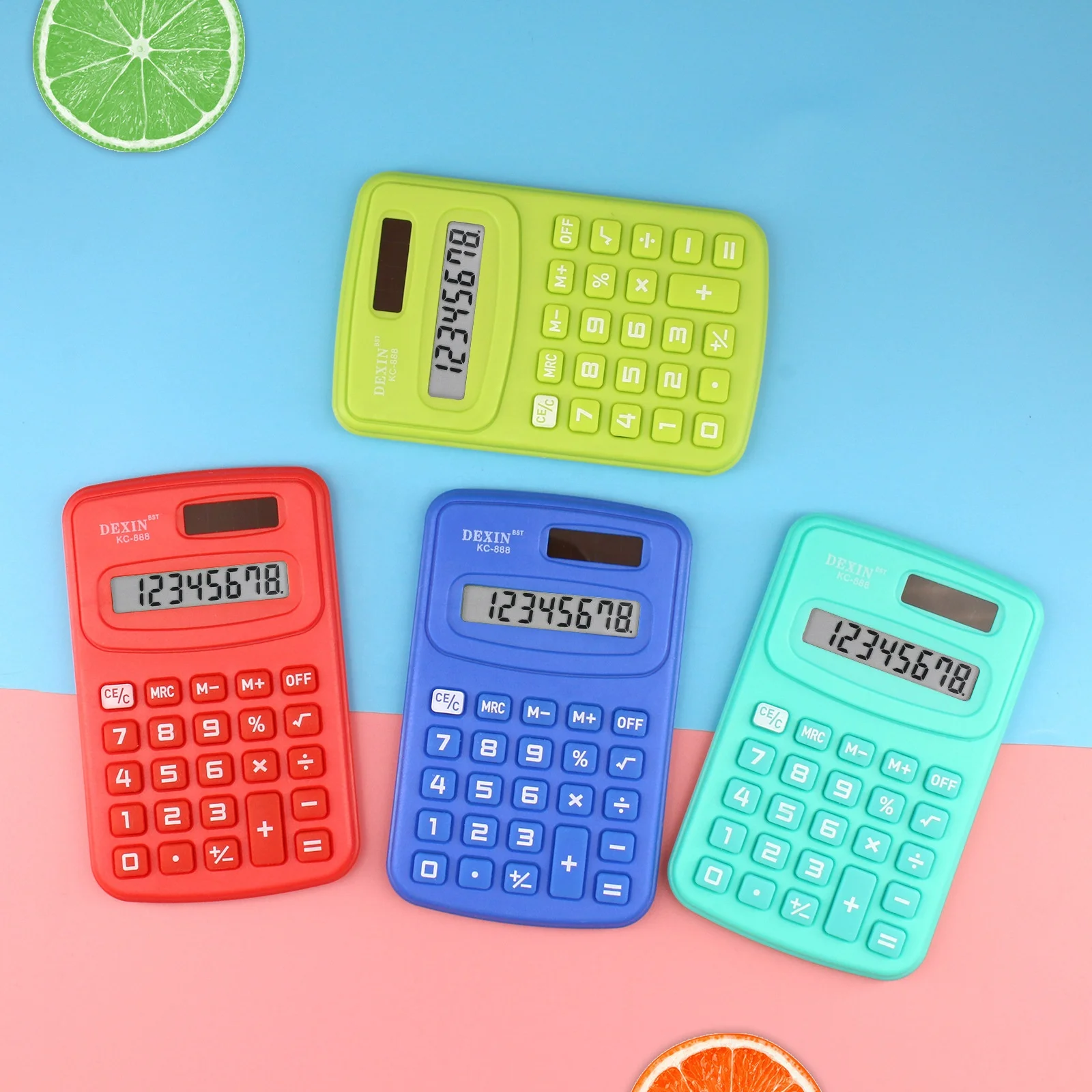 Mini handheld portable calculator for elementary school students 888 Color