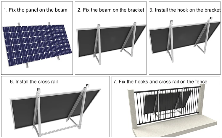 EU stock High quality factory price Balcony triangle support frame 600w solar panels balcony bracket