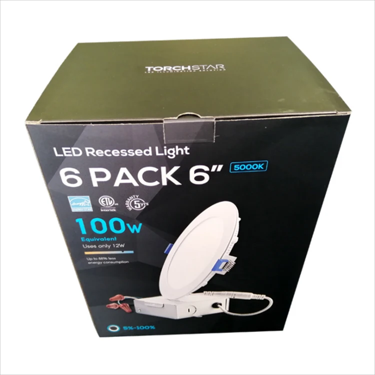 
Wholesale custom printed hard paper household lighting LED bulb packaging box 