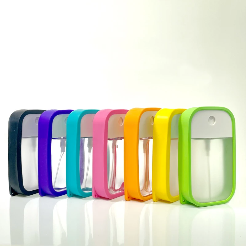 Cell phone square shape Pocket Credit Card Fine Mist Refillable Spray Bottle with keychain lanyard for Perfume/Hand Sanitizer