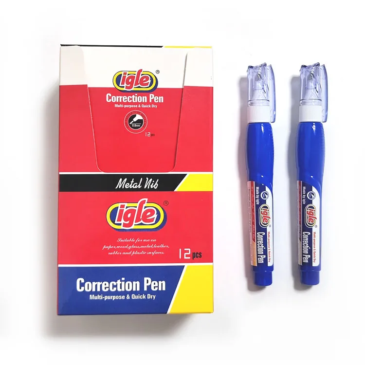 Оптовая продажа Высококачественная быстросохнущая коррекционная ручка канцелярские принадлежности Студенческая белая жидкая