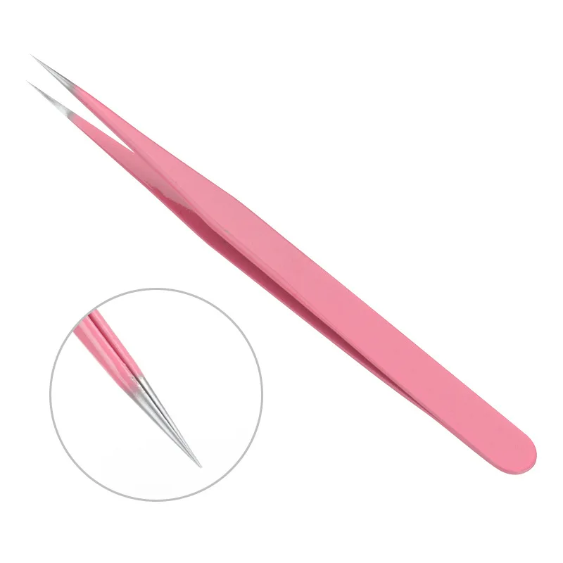 Vetus Pink Stainless Steel Eyelash Tools Eyelash Extension Tweezers